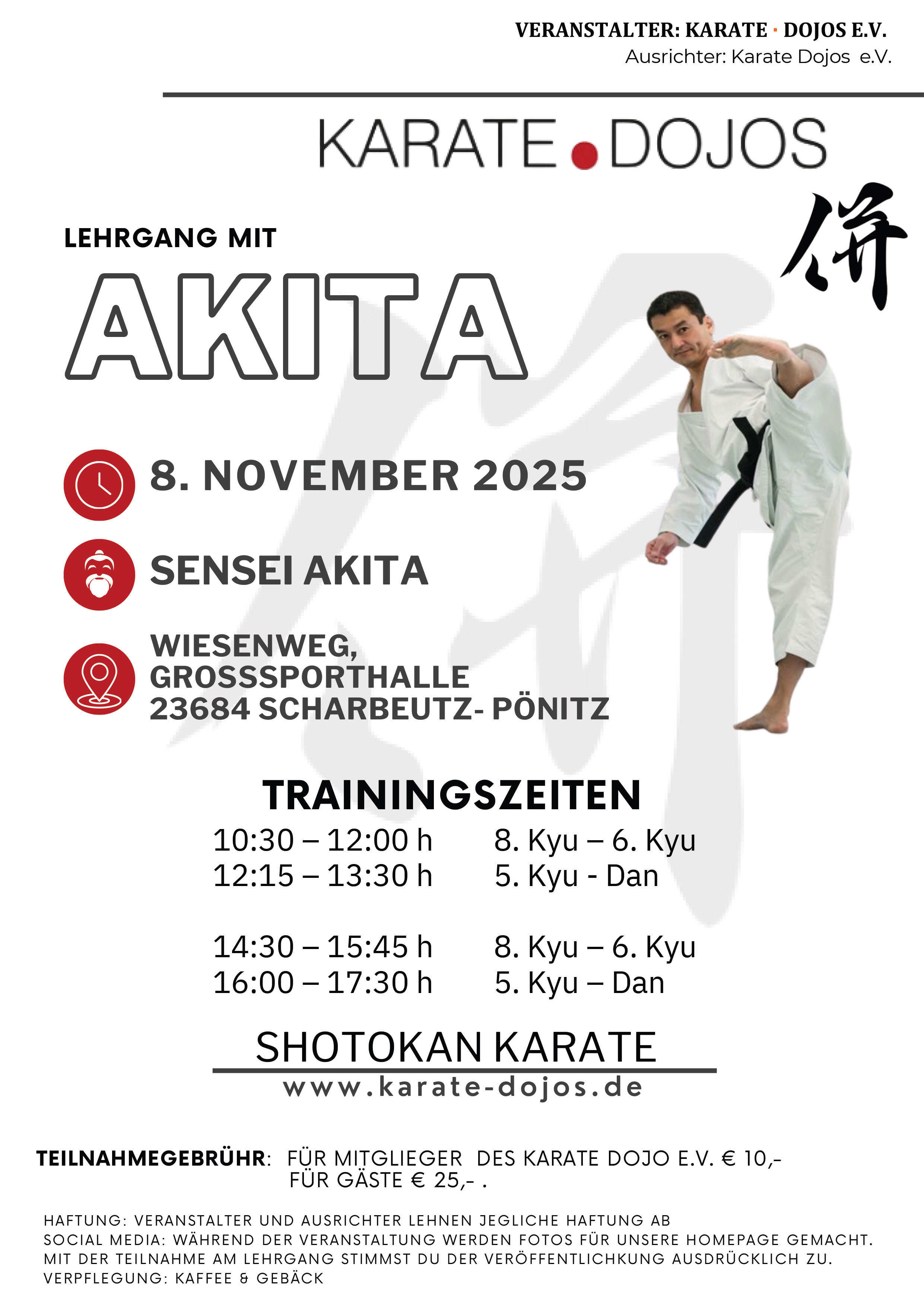 08.11.2025 - LEHRGANG MIT SENSEI AKITA - Karate Dojos